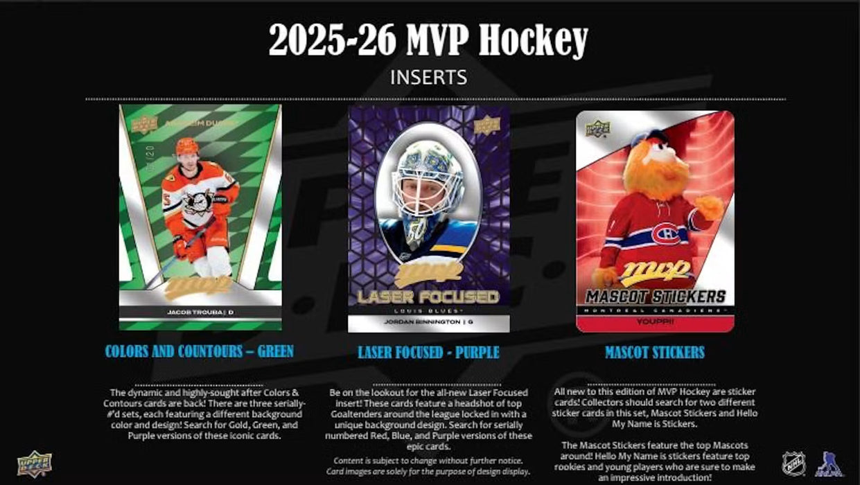 2025-26 Upper Deck MVP Hockey Hobby Box