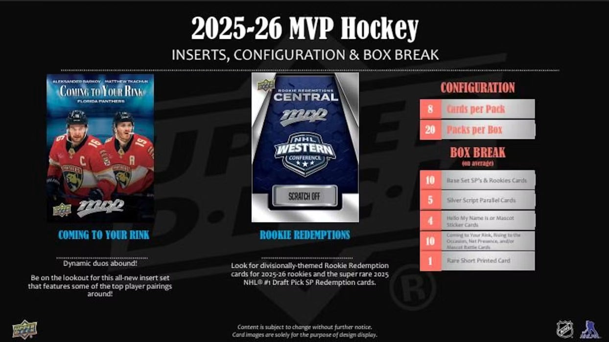 2025-26 Upper Deck MVP Hockey Hobby Box