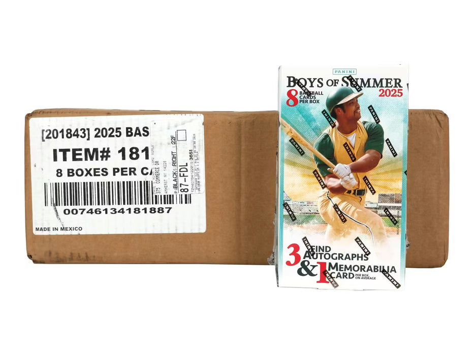 2025 Panini Boys of Summer Baseball Hobby Box Sealed Case (8 Boxes)