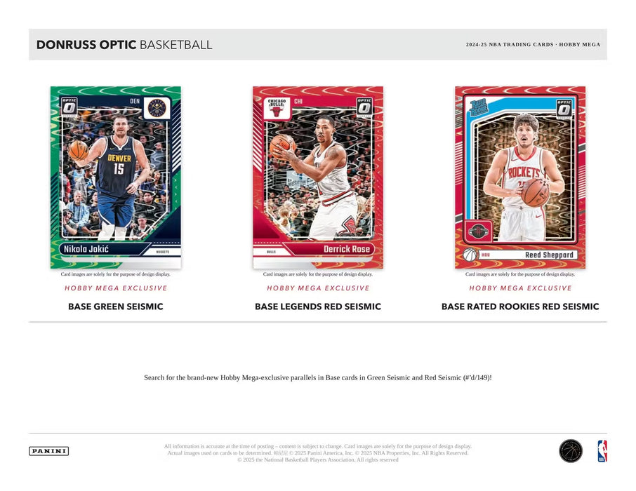 2024-25 Panini Donruss Optic Basketball Hobby Mega Box (Seismic Parallels)