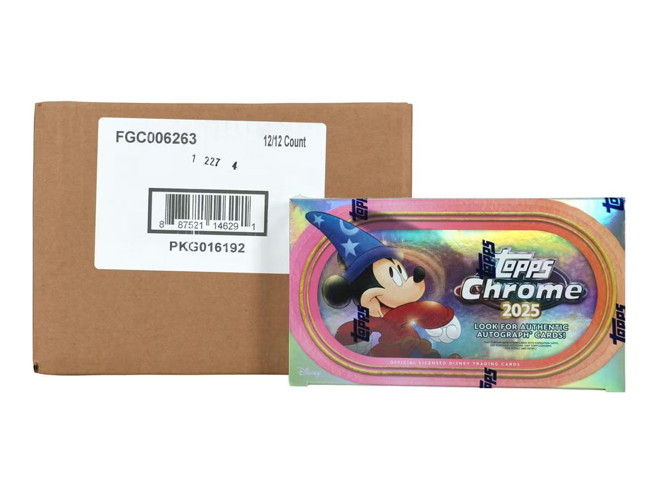 2025 Topps Chrome Disney Hobby Box Sealed Case (12 Boxes)