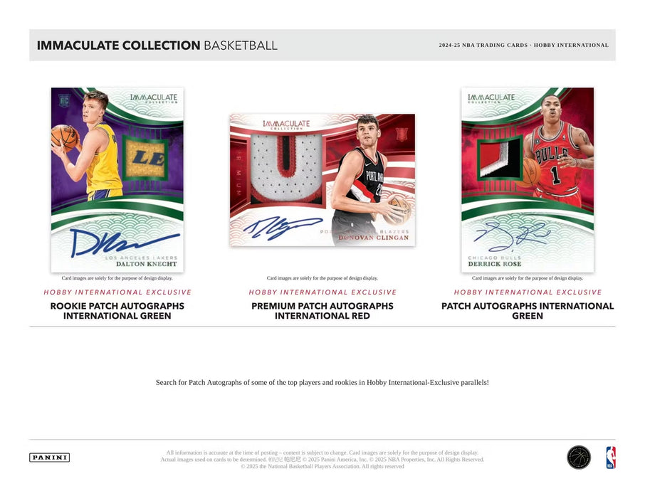 2024-25 Panini Immaculate Basketball International Hobby Box