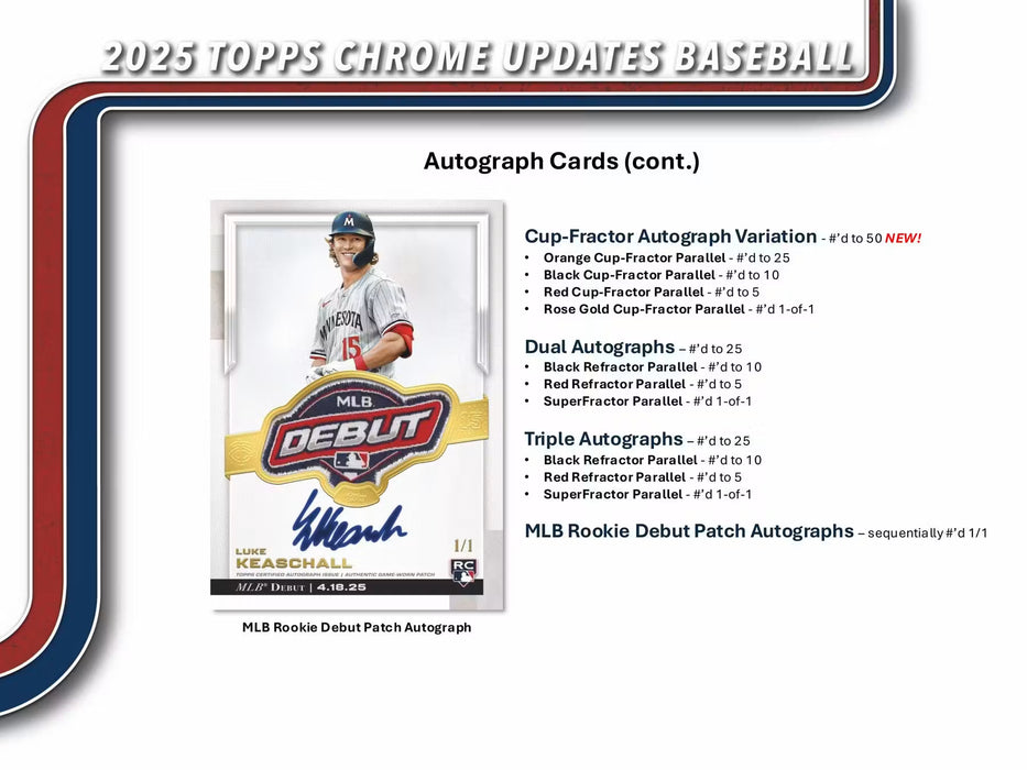 2025 Topps Chrome Update Baseball Blaster Value Box