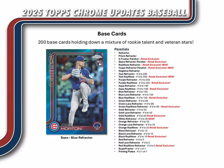 2025 Topps Chrome Update Baseball Blaster Value Box