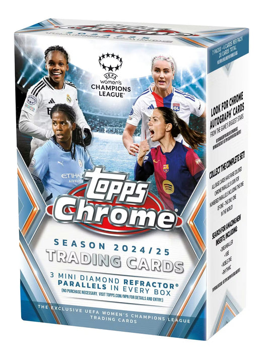 2024-25 Topps Chrome UEFA Women's Champions League Soccer 7-Pack Blaster Box (Pre-Order 15th of January)