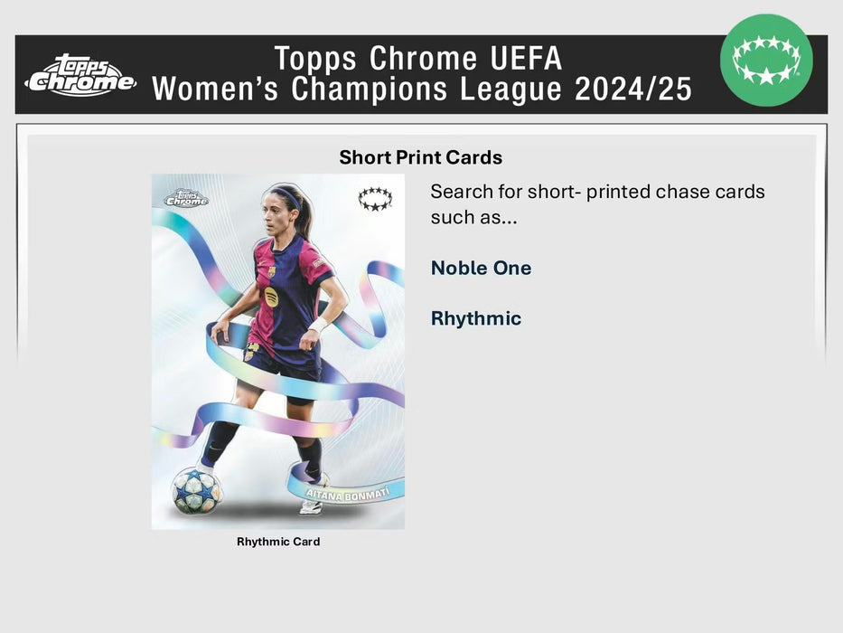 2024-25 Topps Chrome UEFA Women's Champions League Soccer 7-Pack Blaster Box (Pre-Order 15th of January)