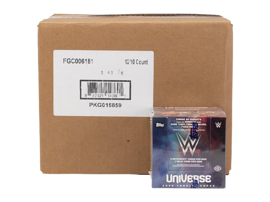 2025 Topps WWE Universe Wrestling Hobby Box Sealed Case (12 Boxes)