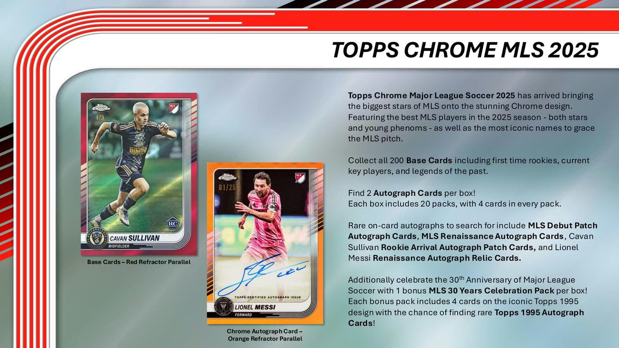 2025 Topps MLS Chrome Soccer Hobby Box (Pre-order: February 19)