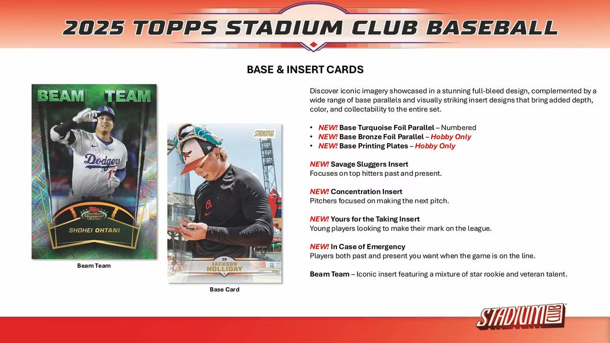 2025 Topps Stadium Club Baseball Hobby Box (Pre-Order: February 18)