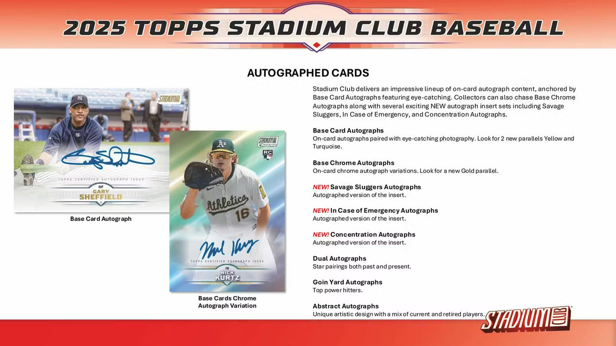 2025 Topps Stadium Club Baseball Blaster Box (Pre-order: February 18)