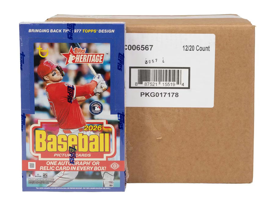 2026 Topps Heritage Baseball Hobby Box Sealed Case (12 Boxes)