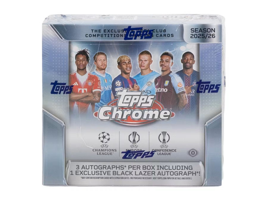 2025-26 Topps Chrome UEFA Club Competitions Soccer Jumbo Box