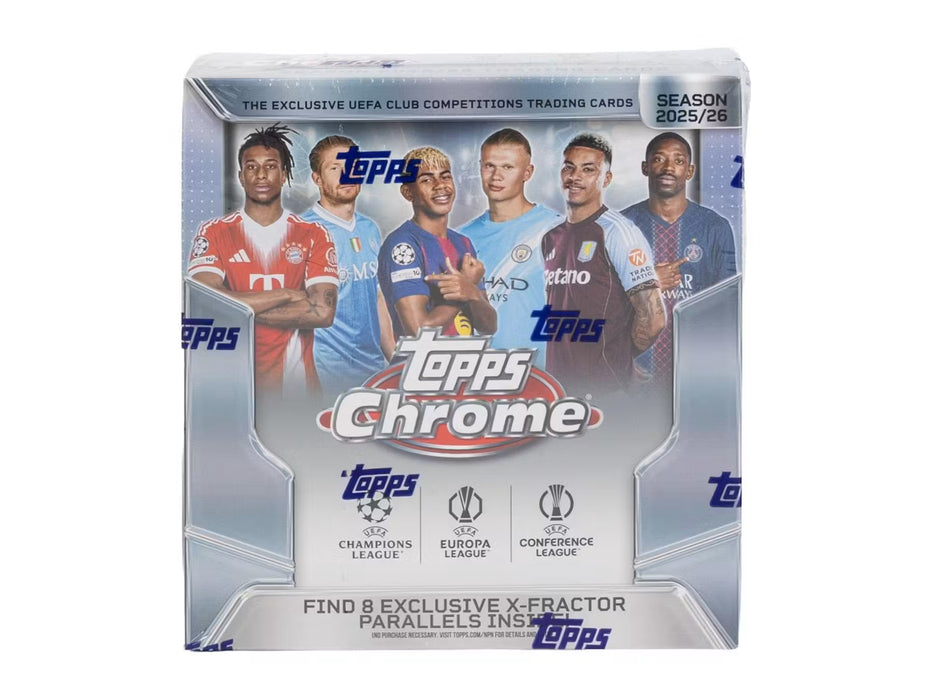 2025-26 Topps Chrome UEFA Club Competitions Soccer Mega Box