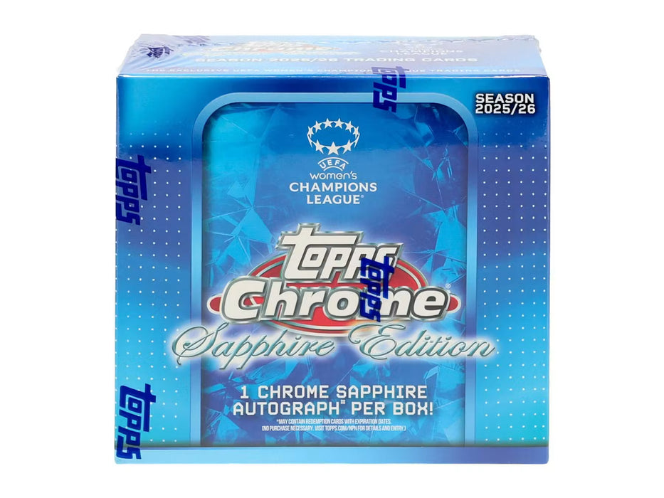 2025-26 Topps Chrome Women's UEFA Champions League Soccer Sapphire Edition Box