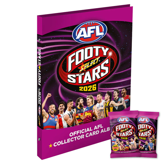 2026 Select AFL Footy Stars Binder Album + 2 Packs Cards