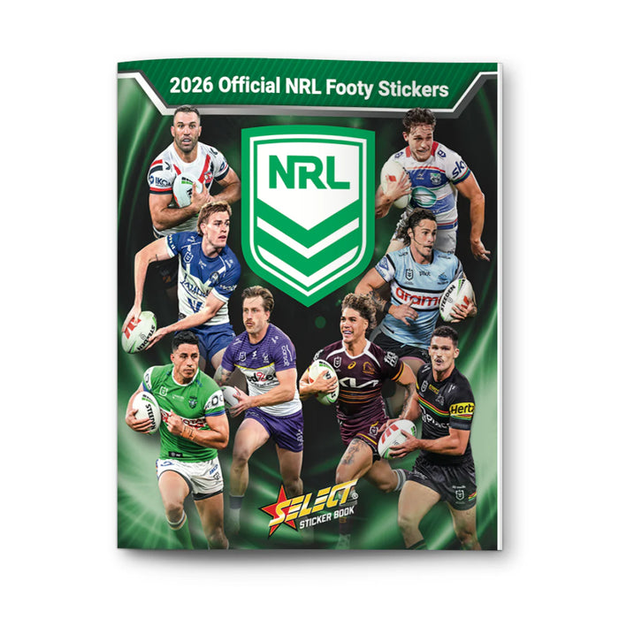 Select 2026 NRL Stickers Book + 5 Packs (In Stock)