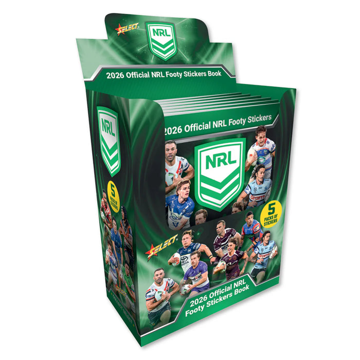 Select 2026 NRL Stickers Book + 5 Packs (In Stock)