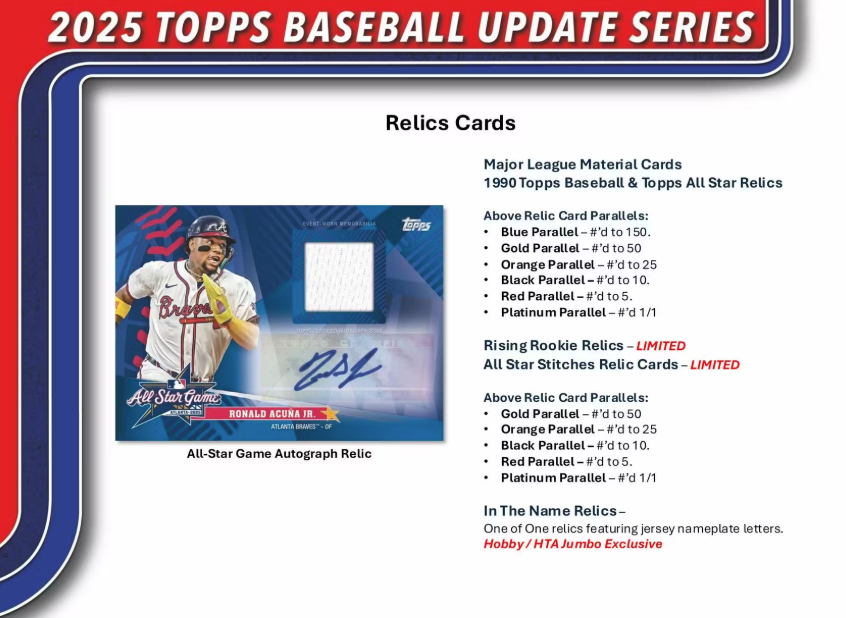 2025 Topps Update Baseball Jumbo Box