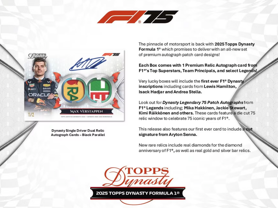 2025 Topps F1 Dynasty Hobby Box