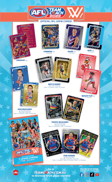 2025 AFLW TeamCoach Footy Trading Cards Box