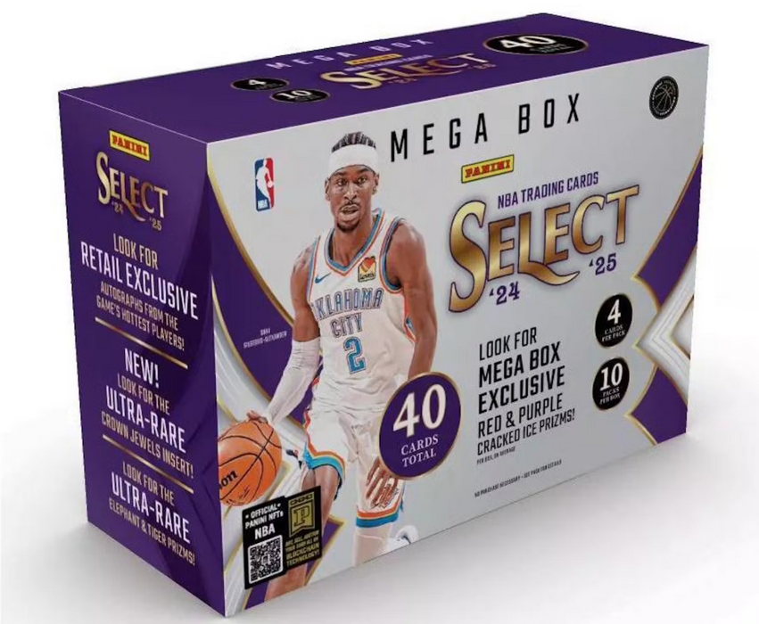 2024-25 Panini Select Basketball Mega Box (Red & Purple Cracked Ice!)