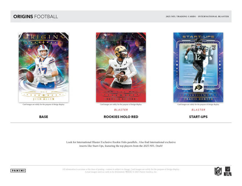 2025 Panini Origins NFL Football International Blaster Box