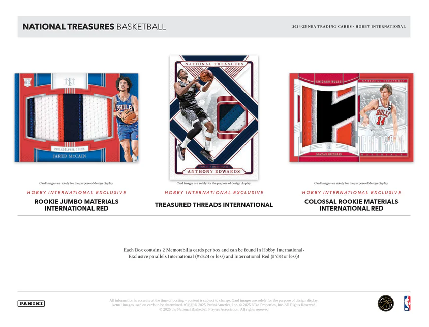 2024-25 Panini National Treasures Basketball Hobby International Box