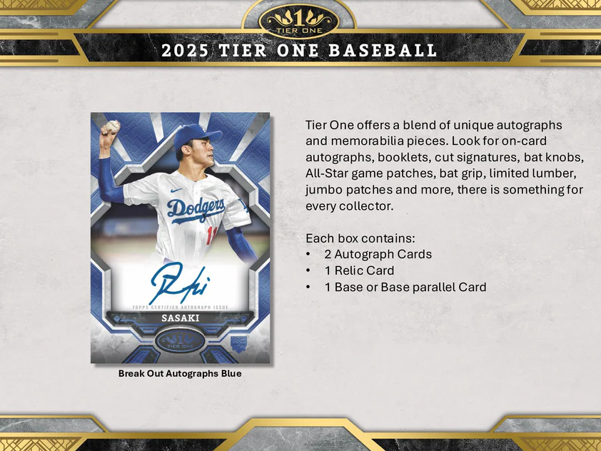 2025 Topps Tier One Baseball Hobby Box