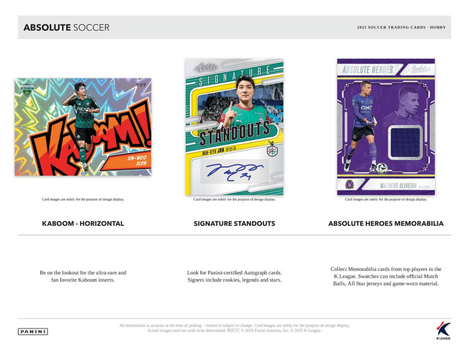 2025 Panini Absolute K League Soccer Hobby Box  (Pre-Order: October 4)
