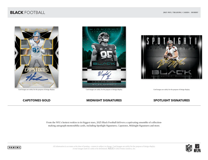 2025 Panini Black NFL Football Hobby Box