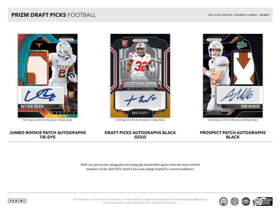 2025 Panini Prizm Draft Picks NFL Football Hobby Box (Pre-Order: December 4)