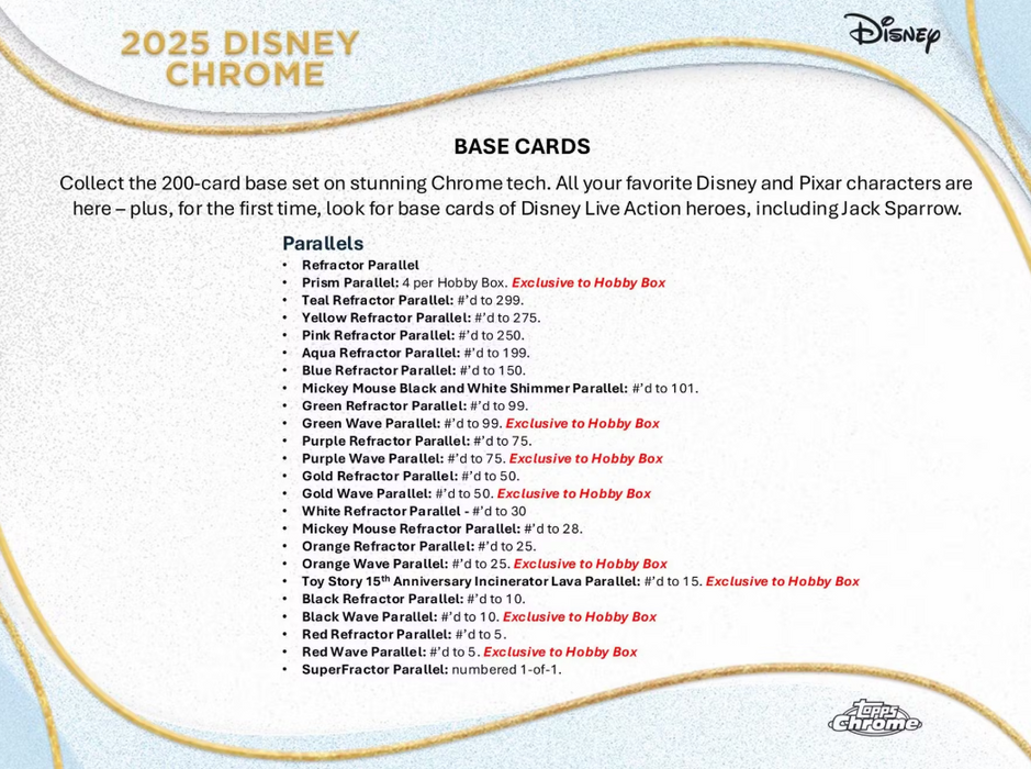 2025 Topps Chrome Disney Hobby Box