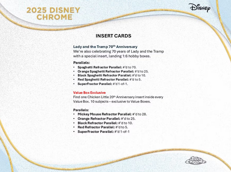 2025 Topps Chrome Disney Value Box