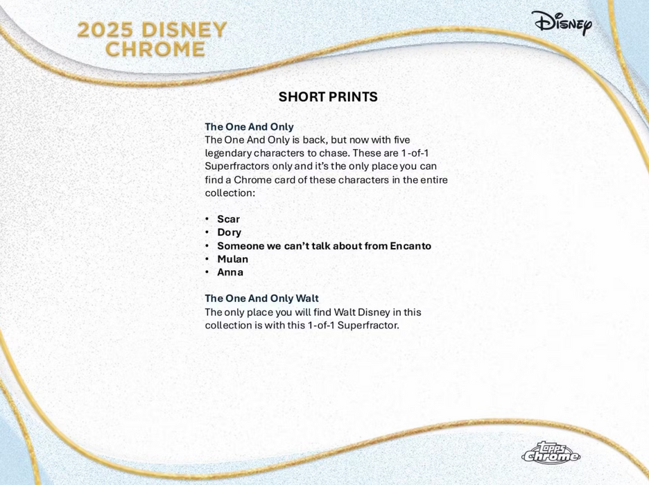 2025 Topps Chrome Disney Value Box