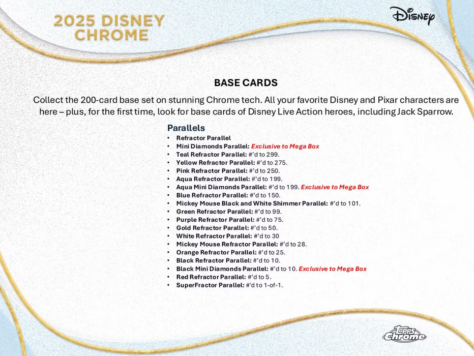 2025 Topps Chrome Disney Mega Box
