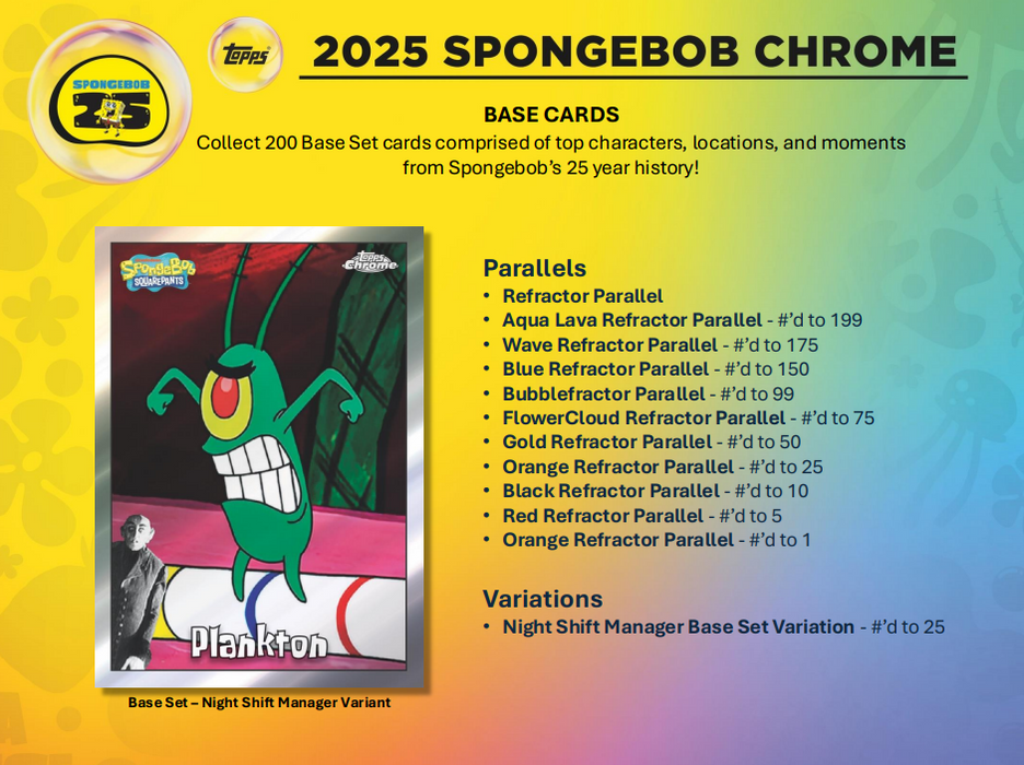 2025 Topps Chrome Spongebob 25th Anniversary Hobby Box