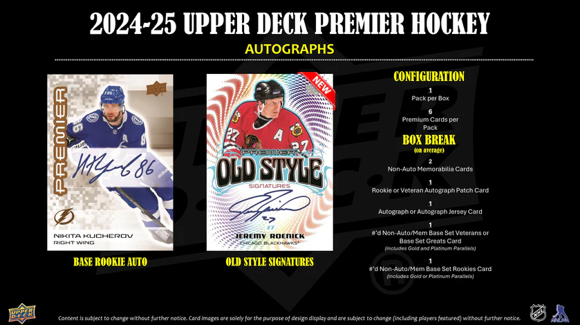 2024-25 Upper Deck Premier Hockey Hobby Box