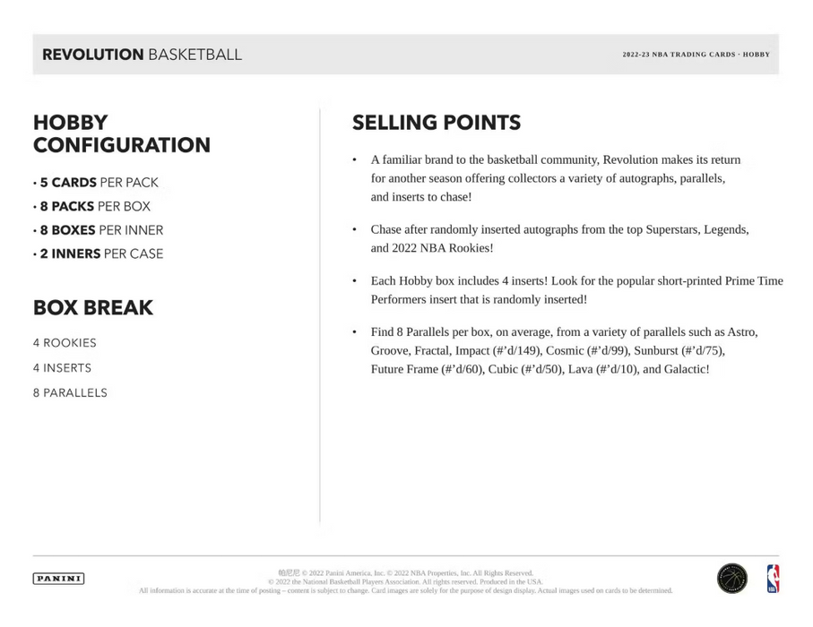 2022-23 Panini Revolution Basketball Hobby Box