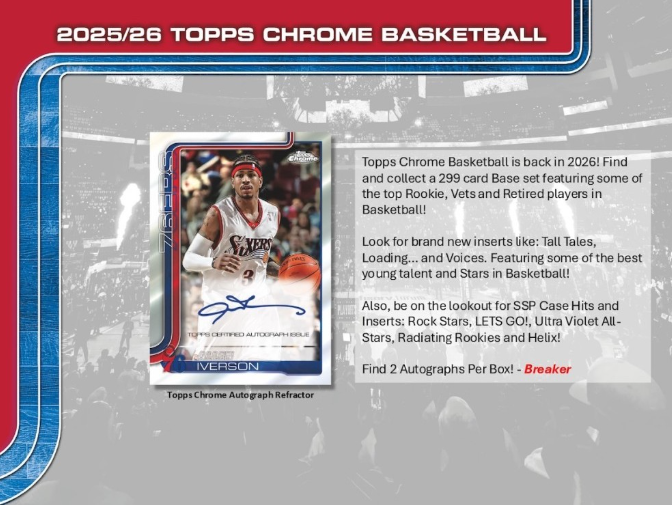 2025-26 Topps Chrome Basketball Breaker's Delight Box