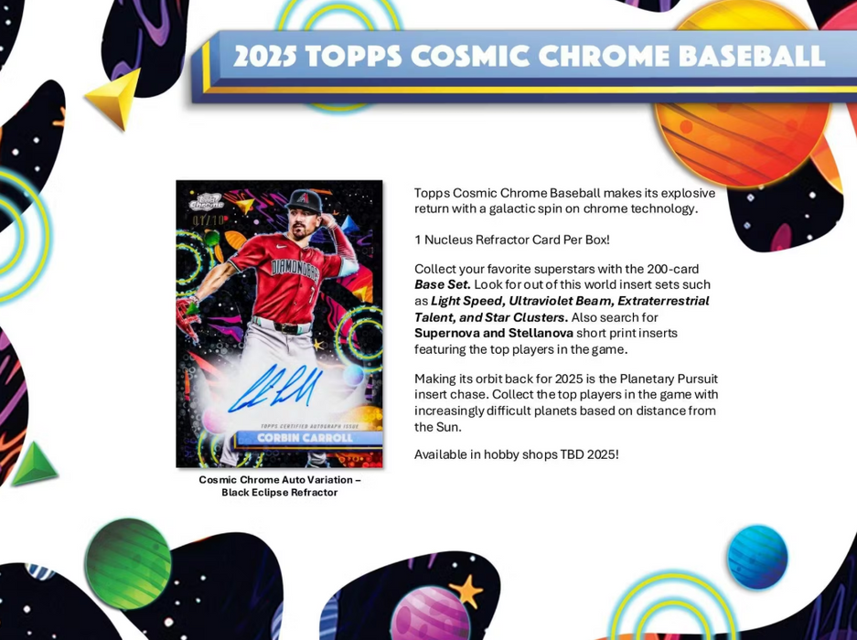 2025 Topps Cosmic Chrome Baseball Hobby Box (Pre-Order: December 17)