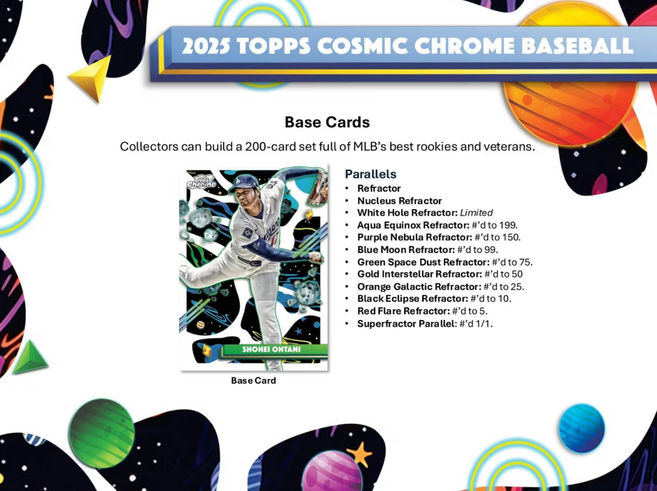 2025 Topps Cosmic Chrome Baseball Hobby Box (Pre-Order: December 17)
