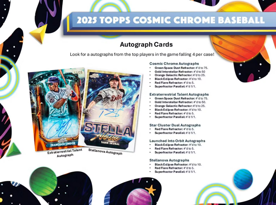 2025 Topps Cosmic Chrome Baseball Hobby Box (Pre-Order: December 17)