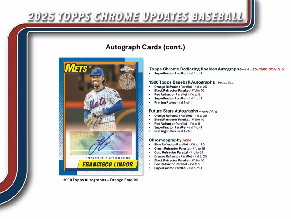 2025 Topps Chrome Update Baseball Jumbo Hobby Box