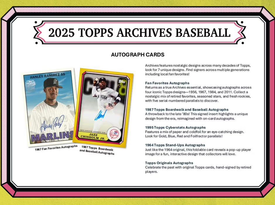 2025 Topps Archives Baseball Hobby Box (Pre-Order: December 12)