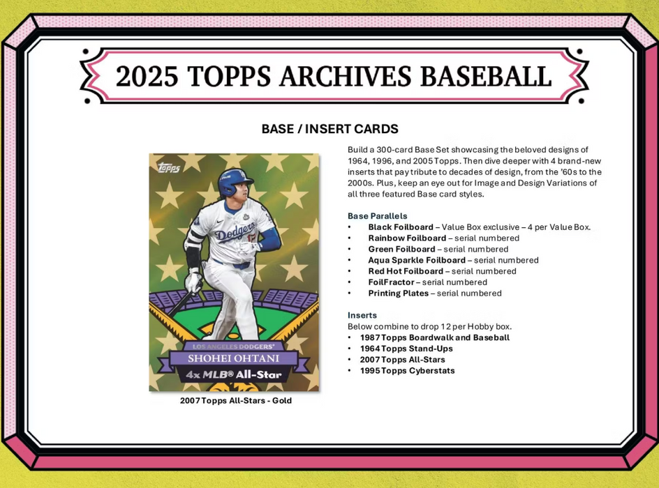 2025 Topps Archives Baseball Blaster Value Box (Pre-Order: December 12)