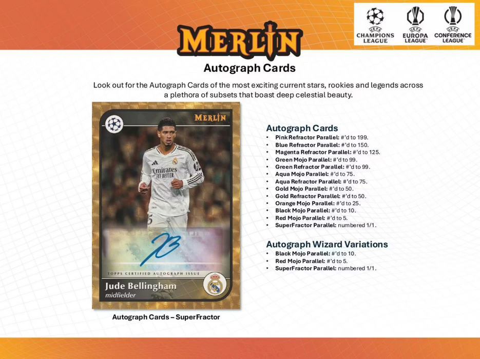 2024-25 Topps UEFA Club Competitions Merlin Chrome Soccer Breaker's Delight Box (Pre-Order: December 19)