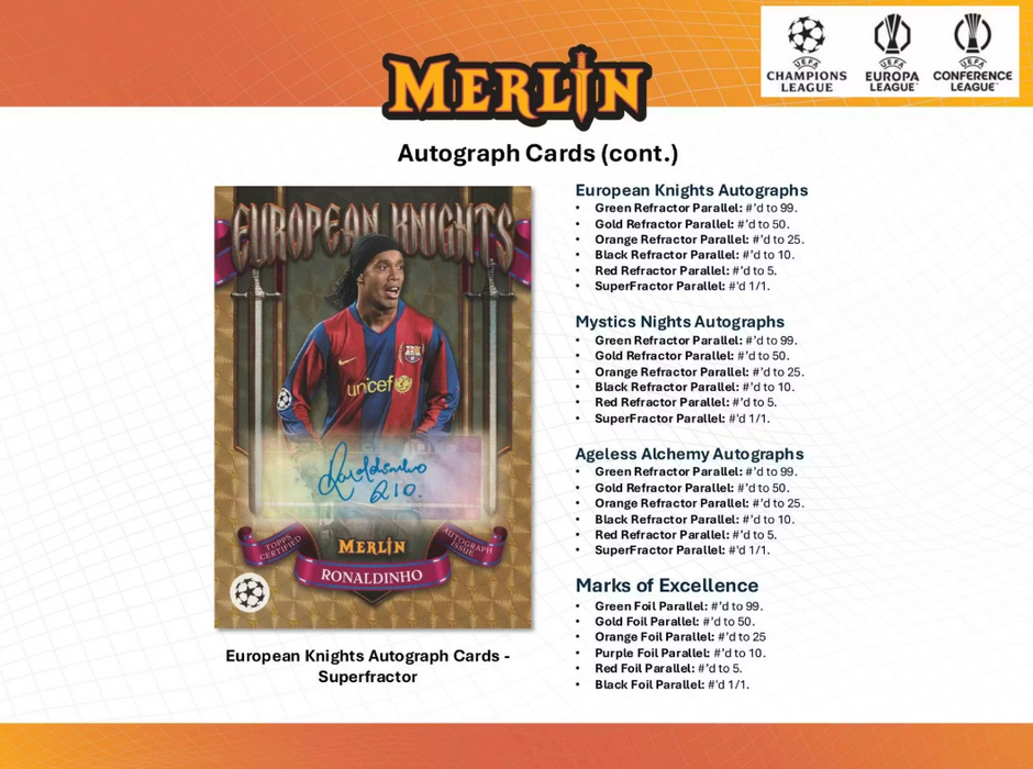 2024-25 Topps UEFA Club Competitions Merlin Chrome Soccer Breaker's Delight Box (Pre-Order: December 19)