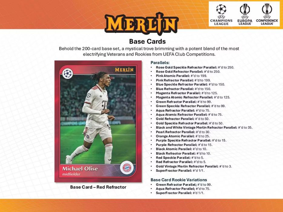 2024-25 Topps UEFA Club Competitions Merlin Chrome Soccer Blaster Value Box (Pre-Order : December 30)