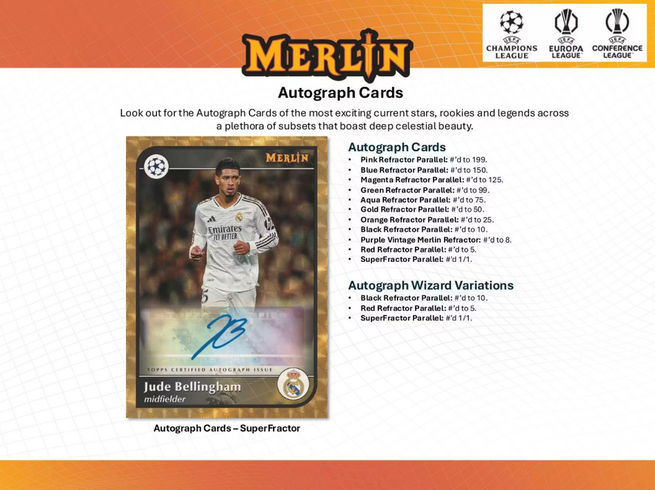 2024-25 Topps UEFA Club Competitions Merlin Chrome Soccer Blaster Value Box (Pre-Order : December 30)