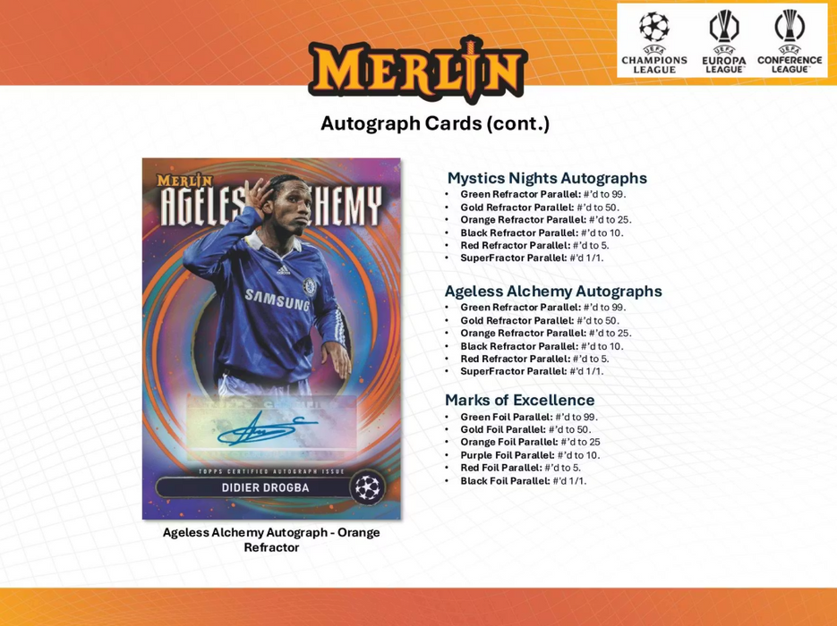 2024-25 Topps UEFA Club Competitions Merlin Chrome Soccer Blaster Value Box (Pre-Order : December 30)